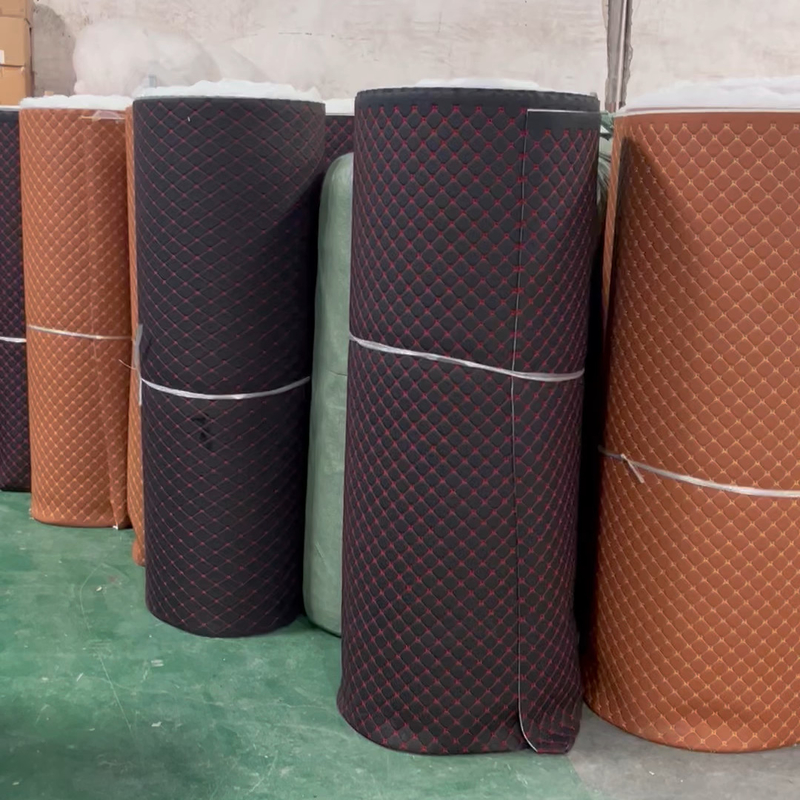 Personalizza il modello di ricamo Quilted Pvc Pelle Car Mat Roll Per Matto Auto