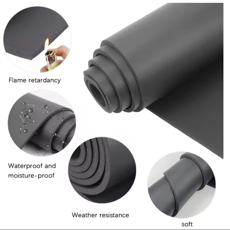 Resistenza alle fiamme CR Foam Sheet Assorbimento del suono Neoprene Rubber Roll For Automotive